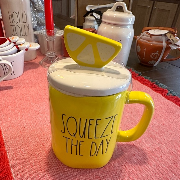 Rae Dunn Other - Rae Dunn 🍋 Squeeze the Day Mug with Lid 🍋